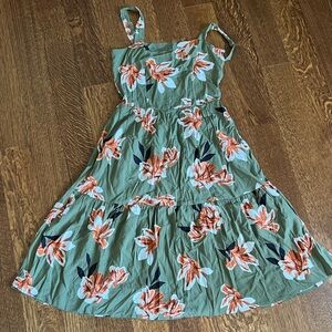 Sage Green Dress with Flowers - size small